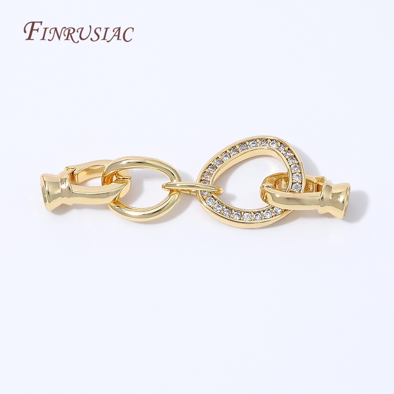 Gold Plated Ring - 1/2Pcs18K Gold Plated Rhinestone Jewelry Connector