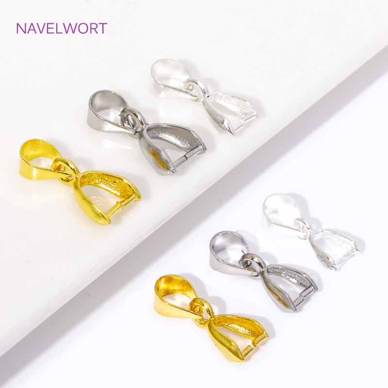 Drop Earrings - 20/40Pcs Brass Pinch Pendant Bails 18K