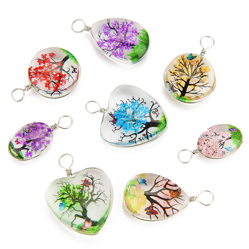 Drop Earrings - 5pcs Colorful Tree Crystal Glass Earring