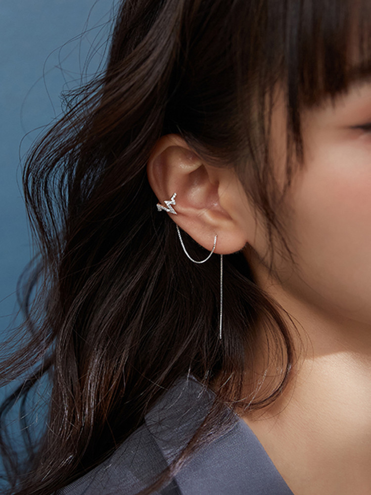 Real 925 Sterling Silver Doubl - đánh giá và giá Ear Cuff No Piercing