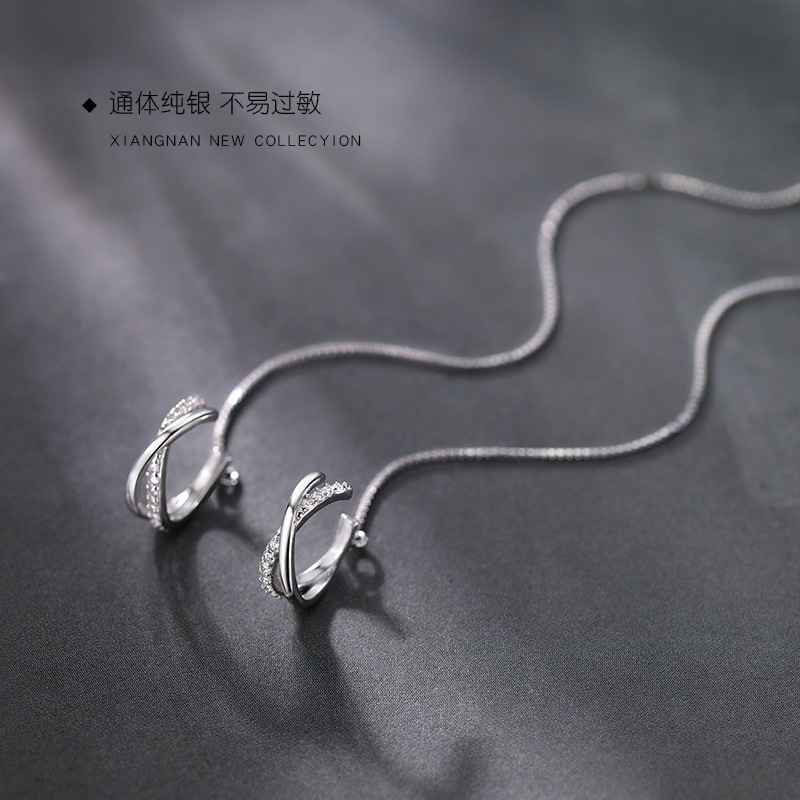 Real 925 Sterling Silver Doubl - đánh giá và giá Ear Cuff No Piercing