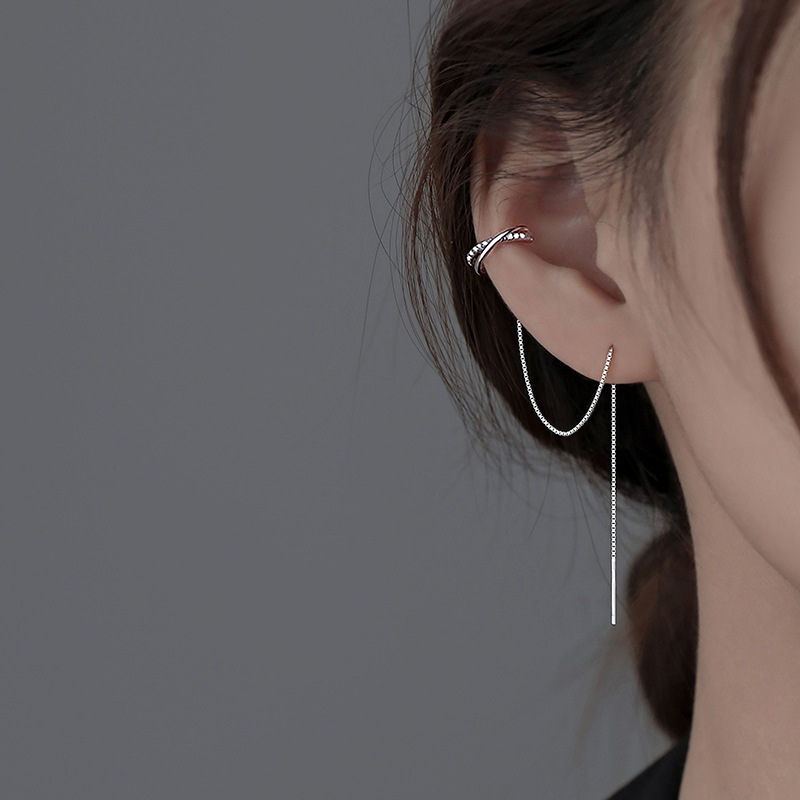 Real 925 Sterling Silver Doubl - đánh giá và giá Ear Cuff No Piercing