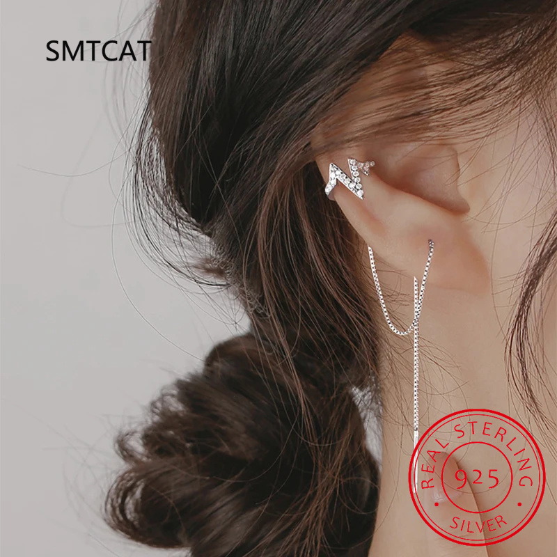 Real 925 Sterling Silver Doubl - đánh giá và giá Ear Cuff No Piercing