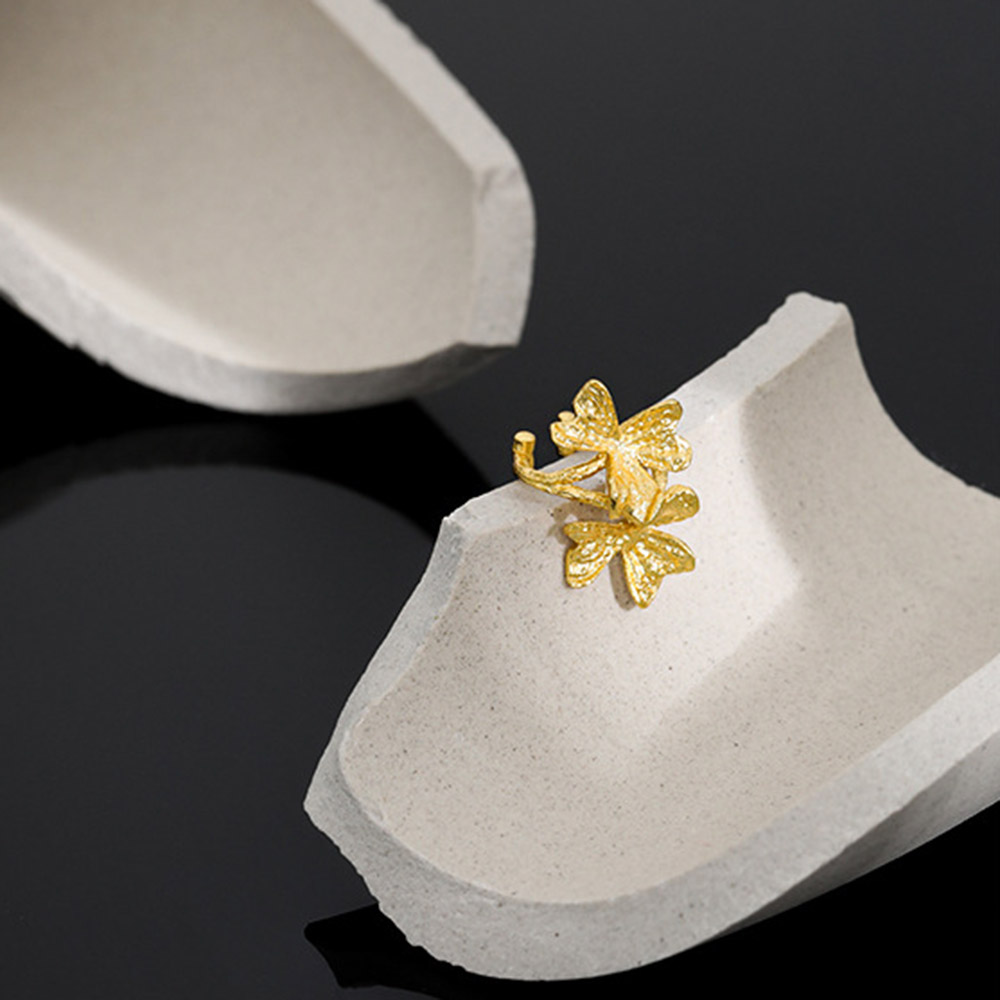 ANDYWEN Bạc 925 Đồng Bằng Hoa  - đánh giá và giá Ear Cuff No Piercing