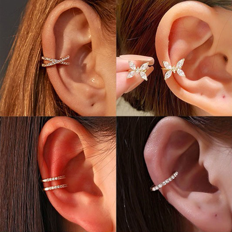 Korean Crystal Ear Clip Earrin - đánh giá và giá Ear Cuff No Piercing