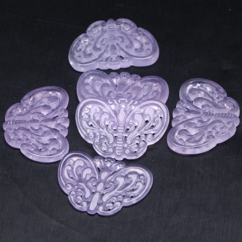 2pc Natural Purple Jade Hollow - đánh giá và giá Drop Earrings
