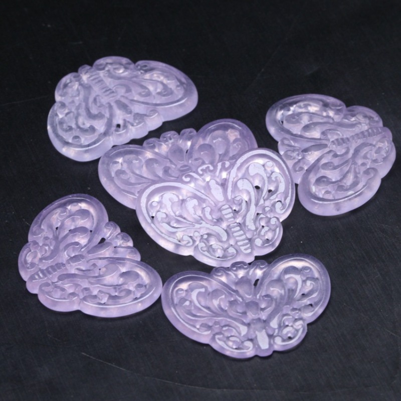 2pc Natural Purple Jade Hollow - đánh giá và giá Drop Earrings