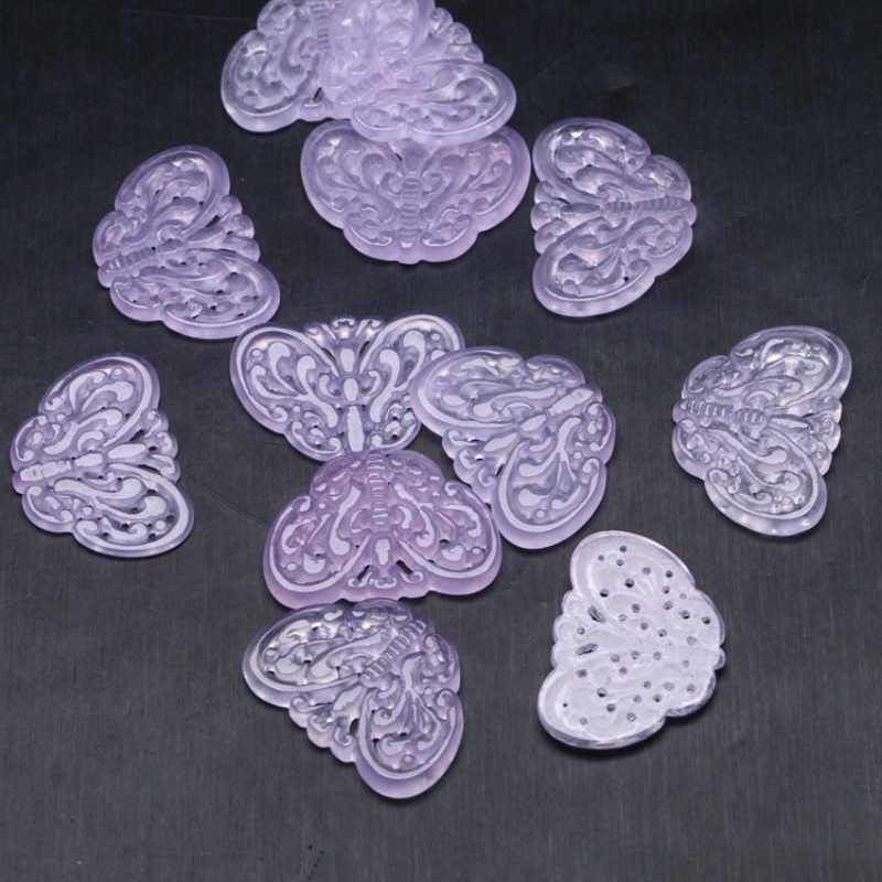 2pc Natural Purple Jade Hollow - đánh giá và giá Drop Earrings