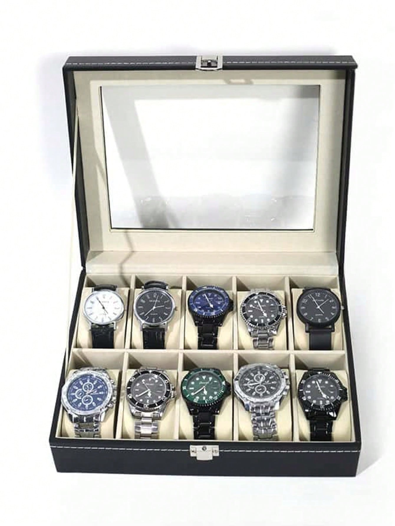 Leather Watch Box with Lock, L - đánh giá và giá Jewelry Watches Women