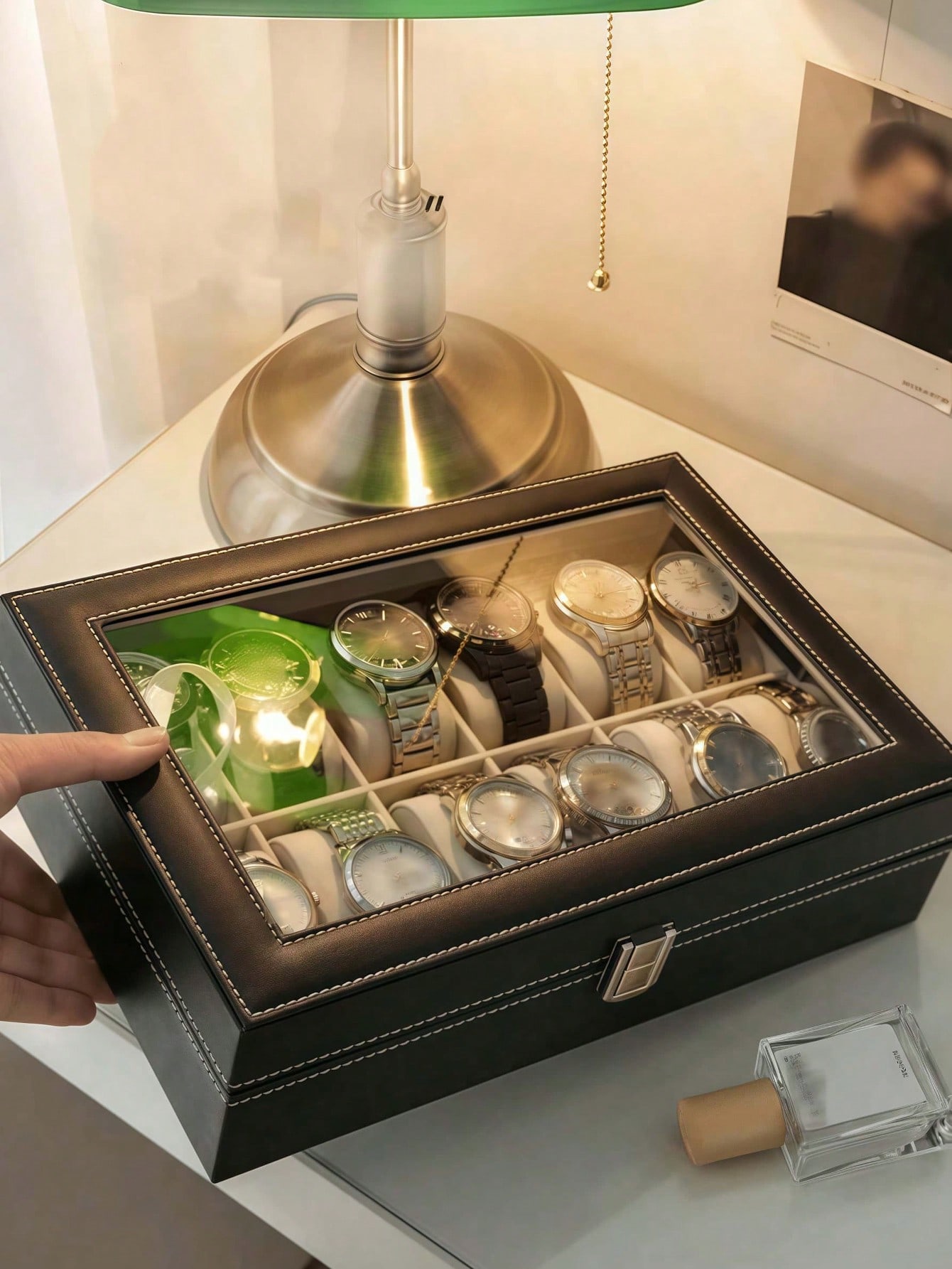 Leather Watch Box with Lock, L - đánh giá và giá Jewelry Watches Women
