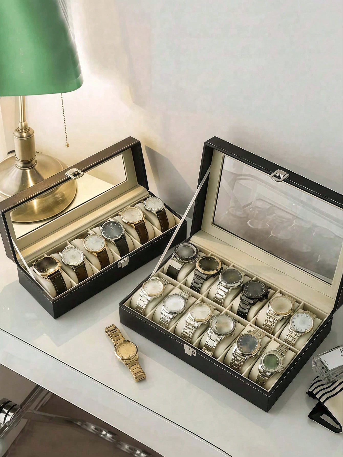 Leather Watch Box with Lock, L - đánh giá và giá Jewelry Watches Women