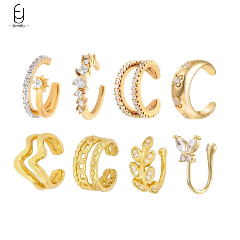 1PC Plated 24K Gold Mono Clip  - đánh giá và giá Ear Cuff No Piercing
