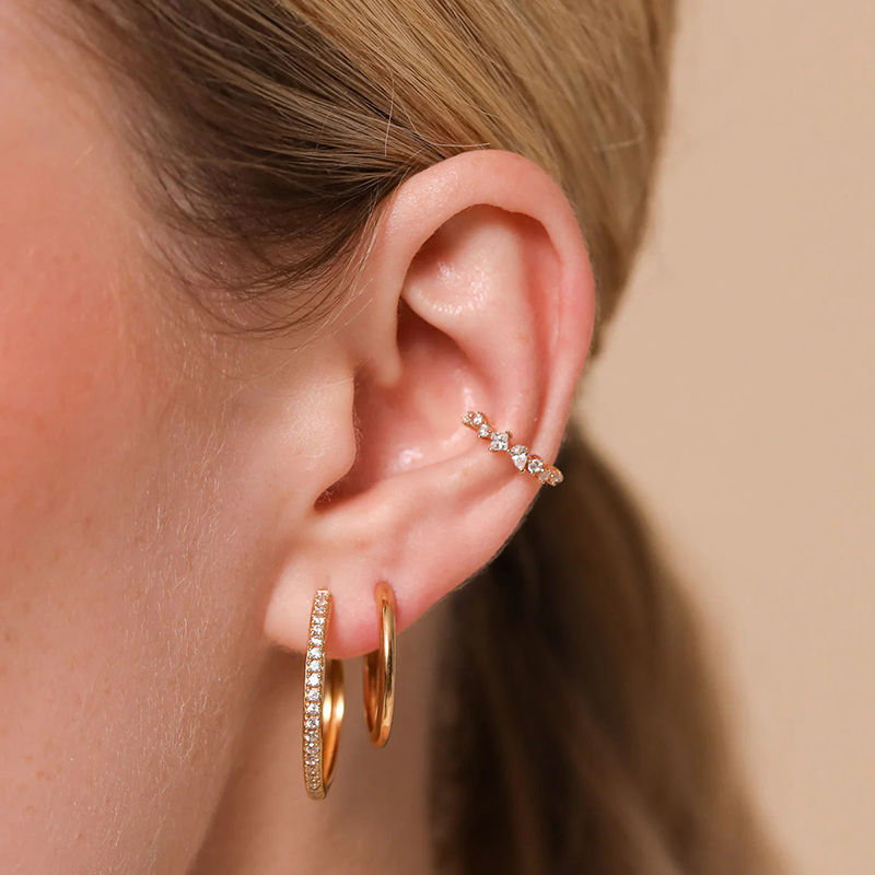1PC Plated 24K Gold Mono Clip  - đánh giá và giá Ear Cuff No Piercing