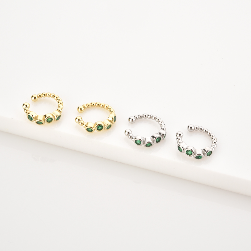 ANDYWEN Bạc 925 Xanh Zircon Tr - đánh giá và giá Ear Cuff No Piercing