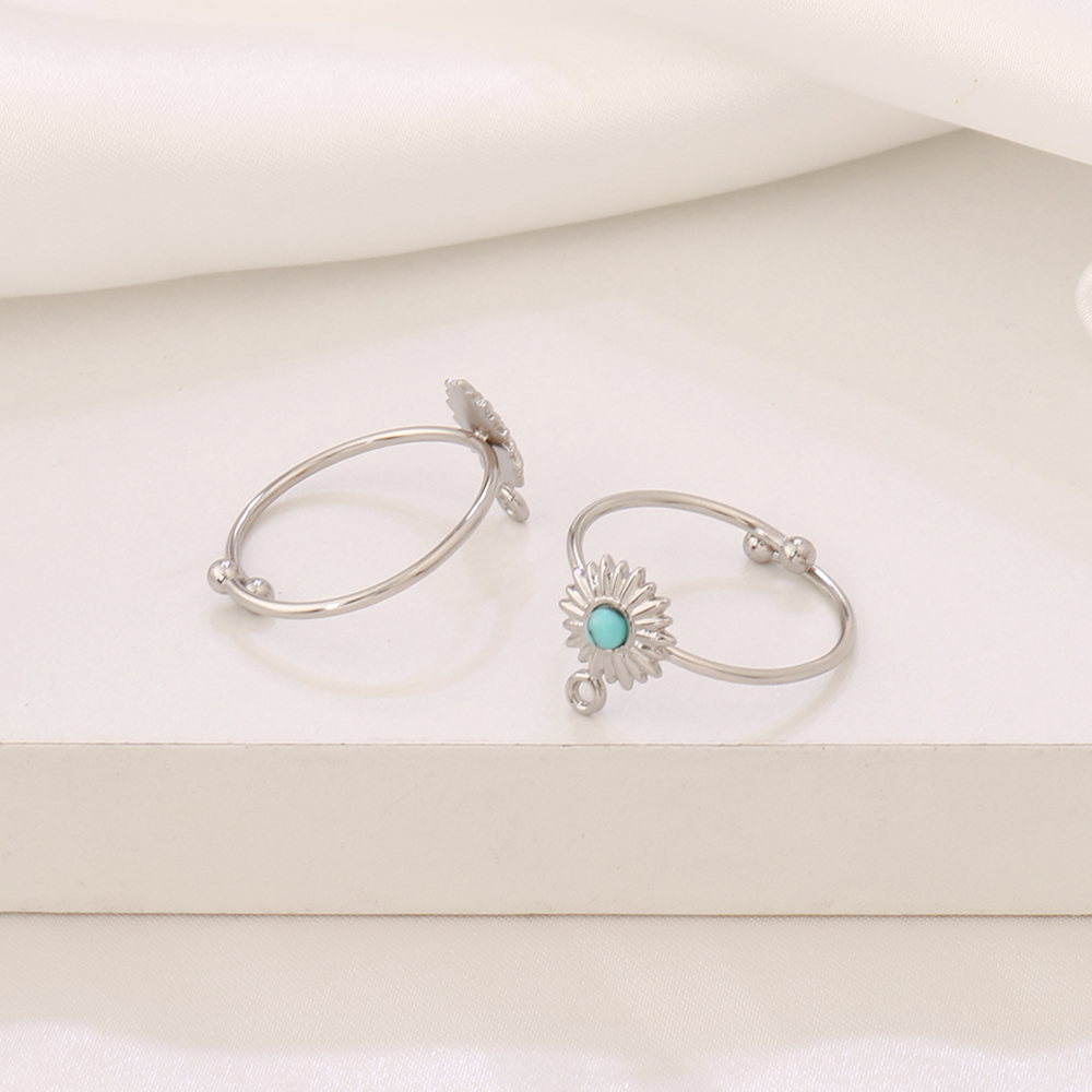1pcs Stainless Steel Turquoise - đánh giá và giá Gold Plated Ring