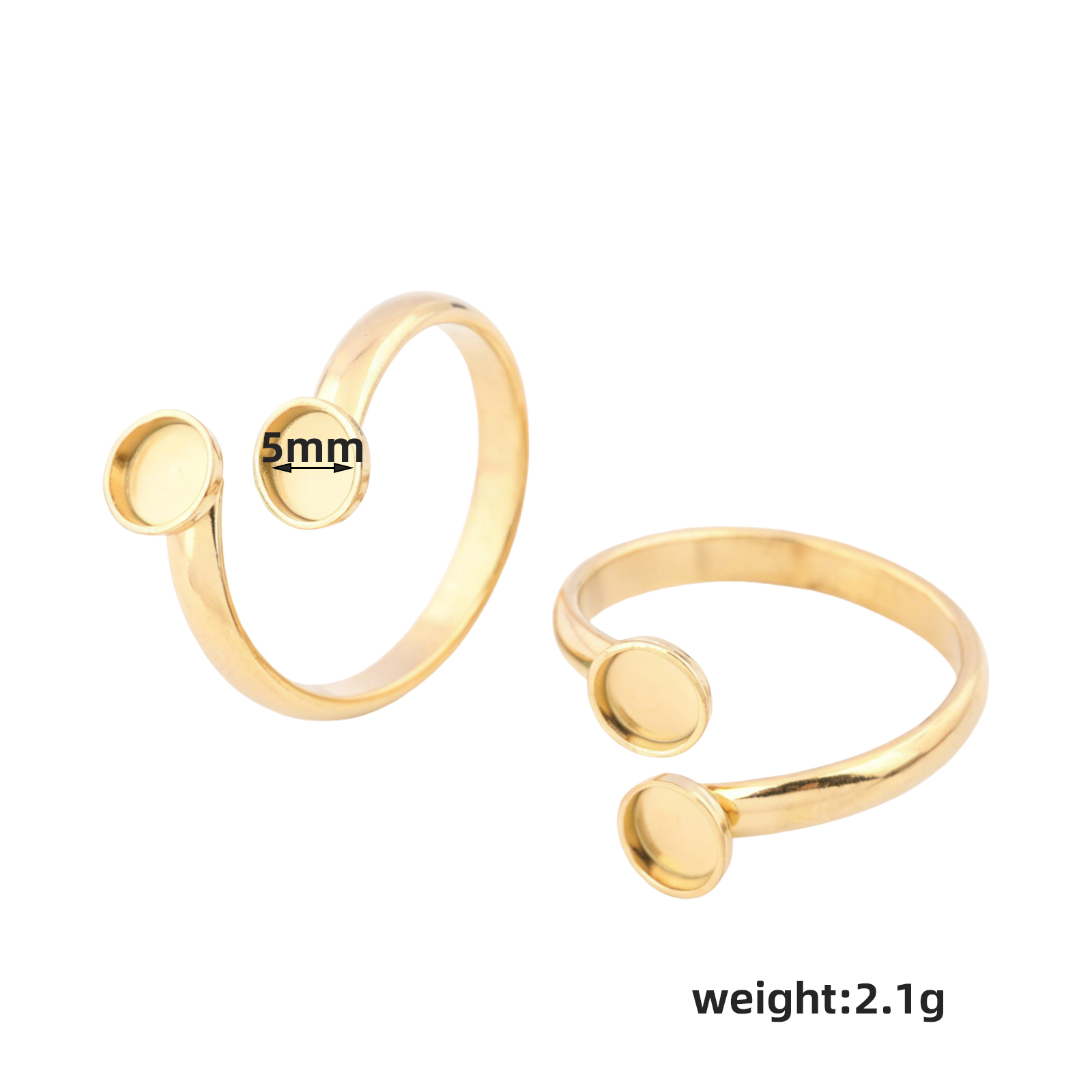 10pcs Stainless Steel Adjustab - đánh giá và giá Gold Plated Ring