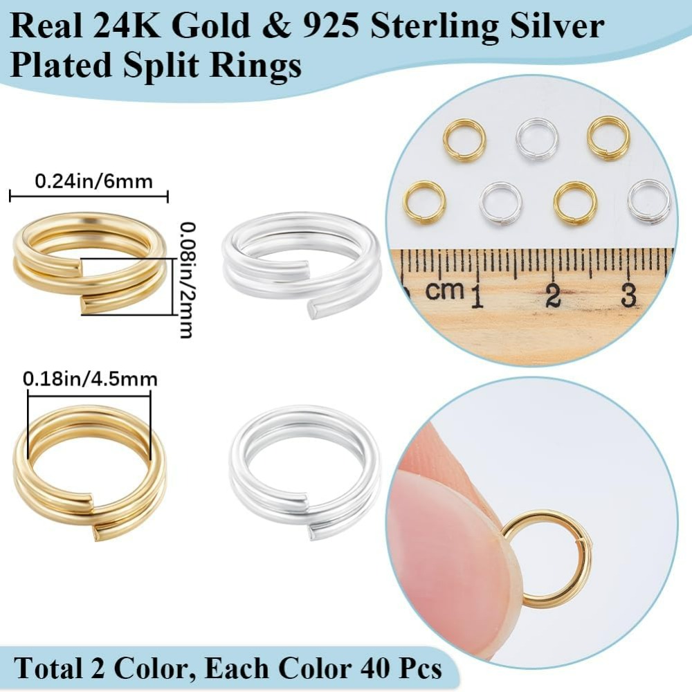 1 Box 80Pcs Split Jump Ring 24 - đánh giá và giá Gold Plated Ring