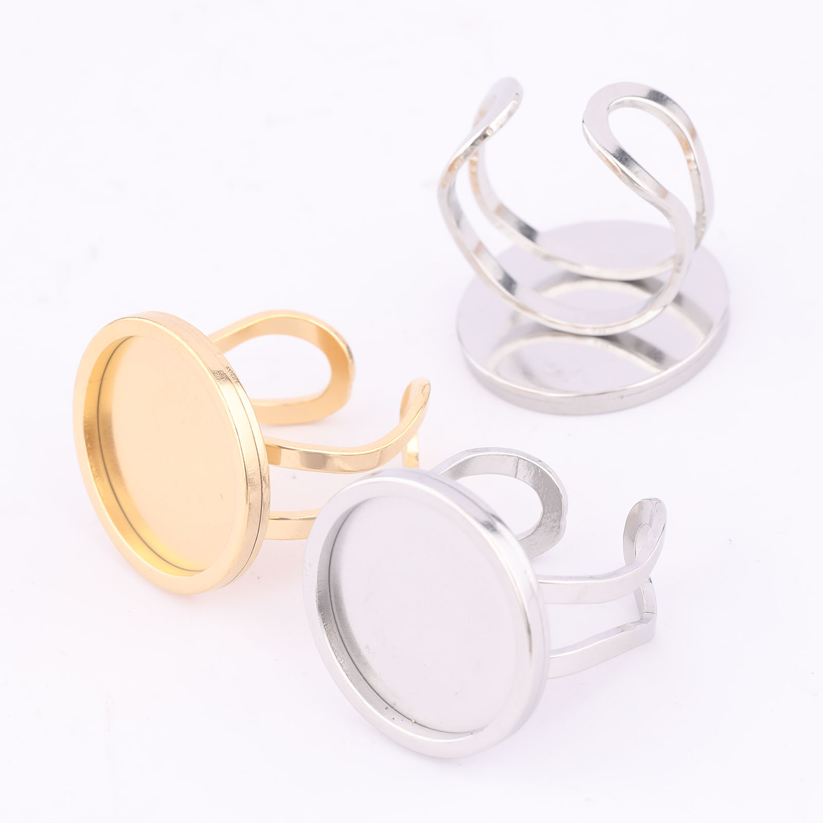 5pcs 18mm Round Cabochon Ring  - đánh giá và giá Gold Plated Ring