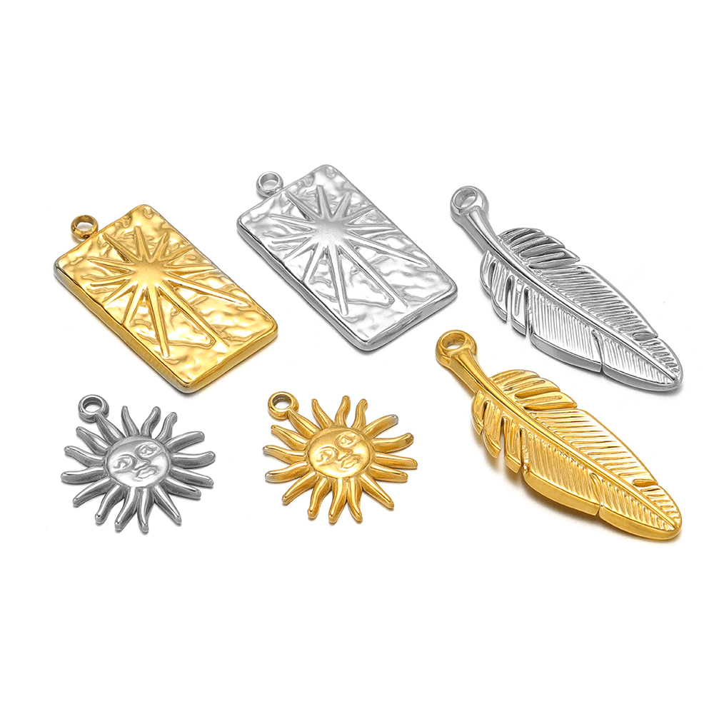 5Pcs Feather Tag Sun Flower Ch - đánh giá và giá Drop Earrings
