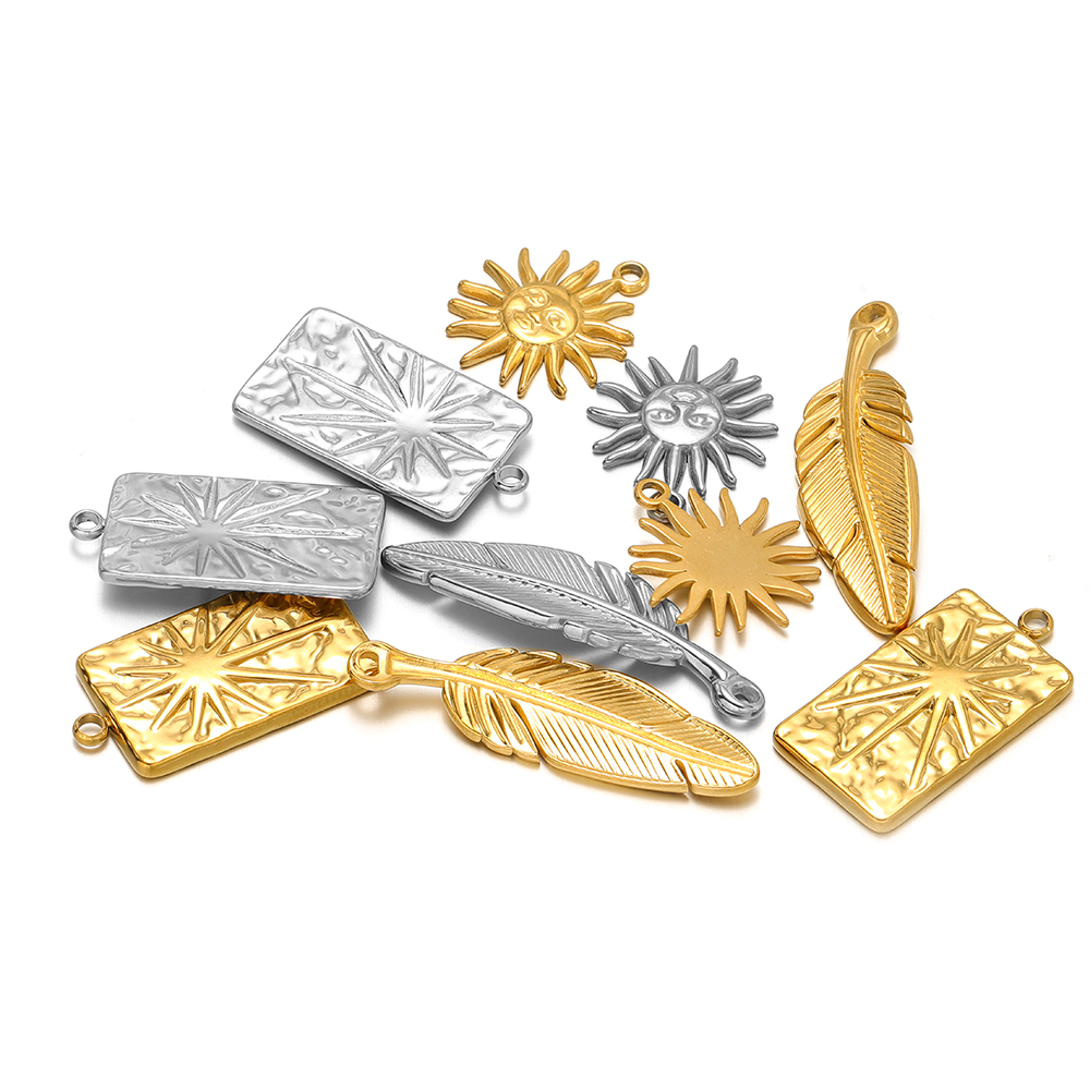 5Pcs Feather Tag Sun Flower Ch - đánh giá và giá Drop Earrings